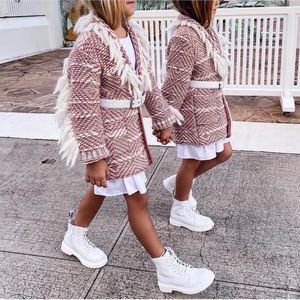 Velveteen kids Alpaca coat